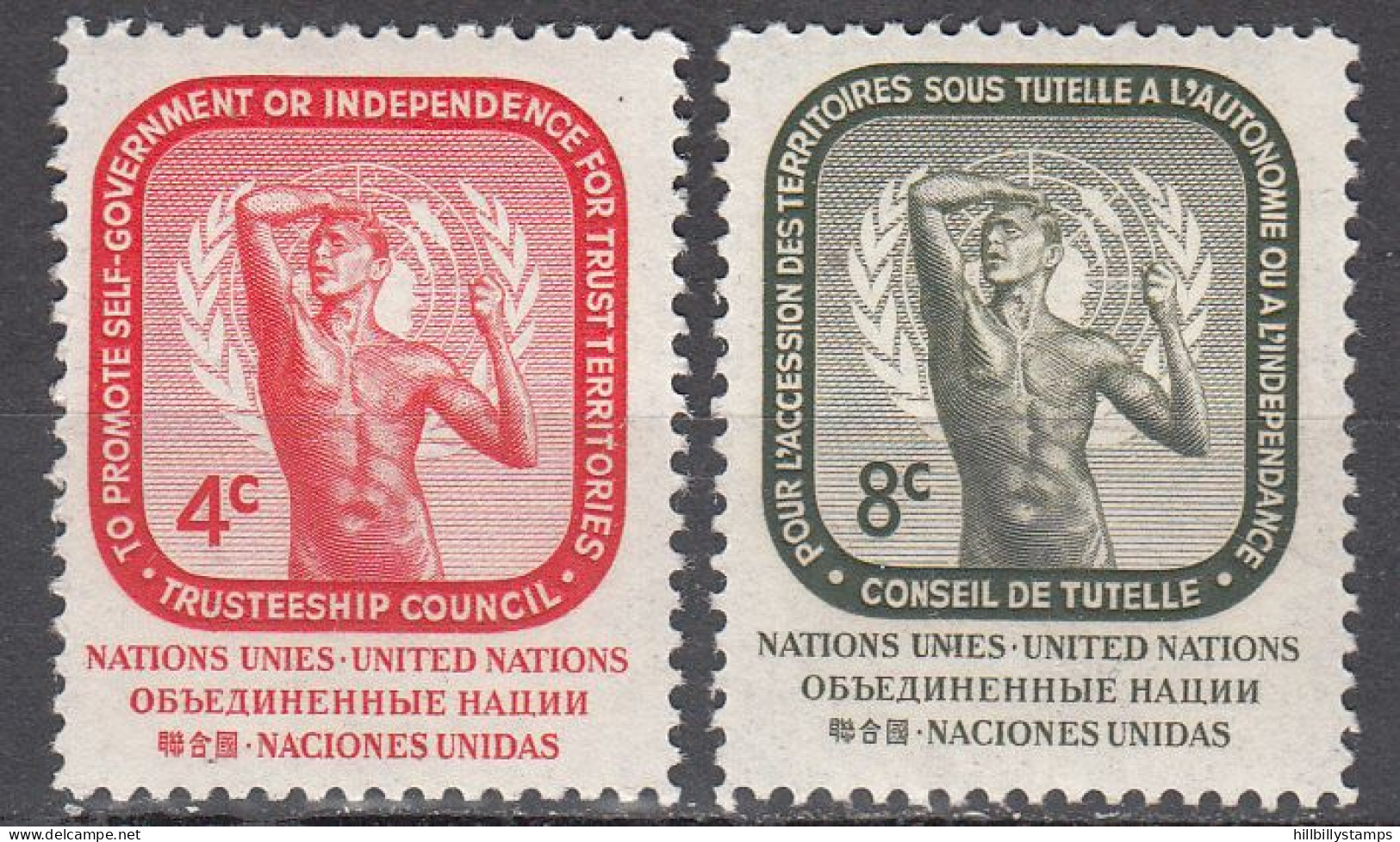 UNITED NATIONS NY   SCOTT NO 73-74   MNH     YEAR  1959 - Ungebraucht