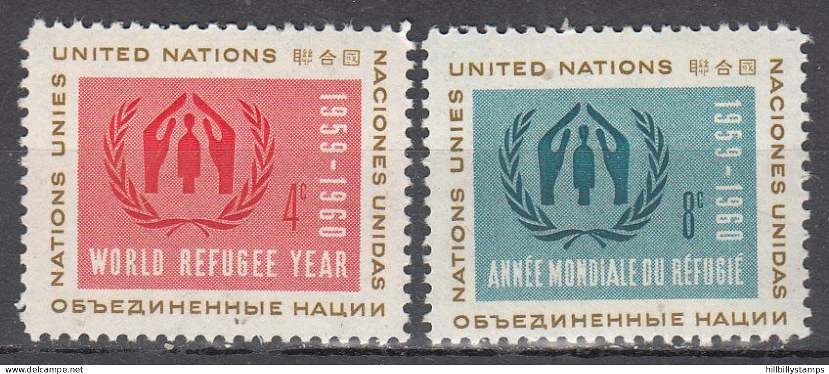 UNITED NATIONS NY   SCOTT NO 75-76   MNH     YEAR  1959 - Neufs