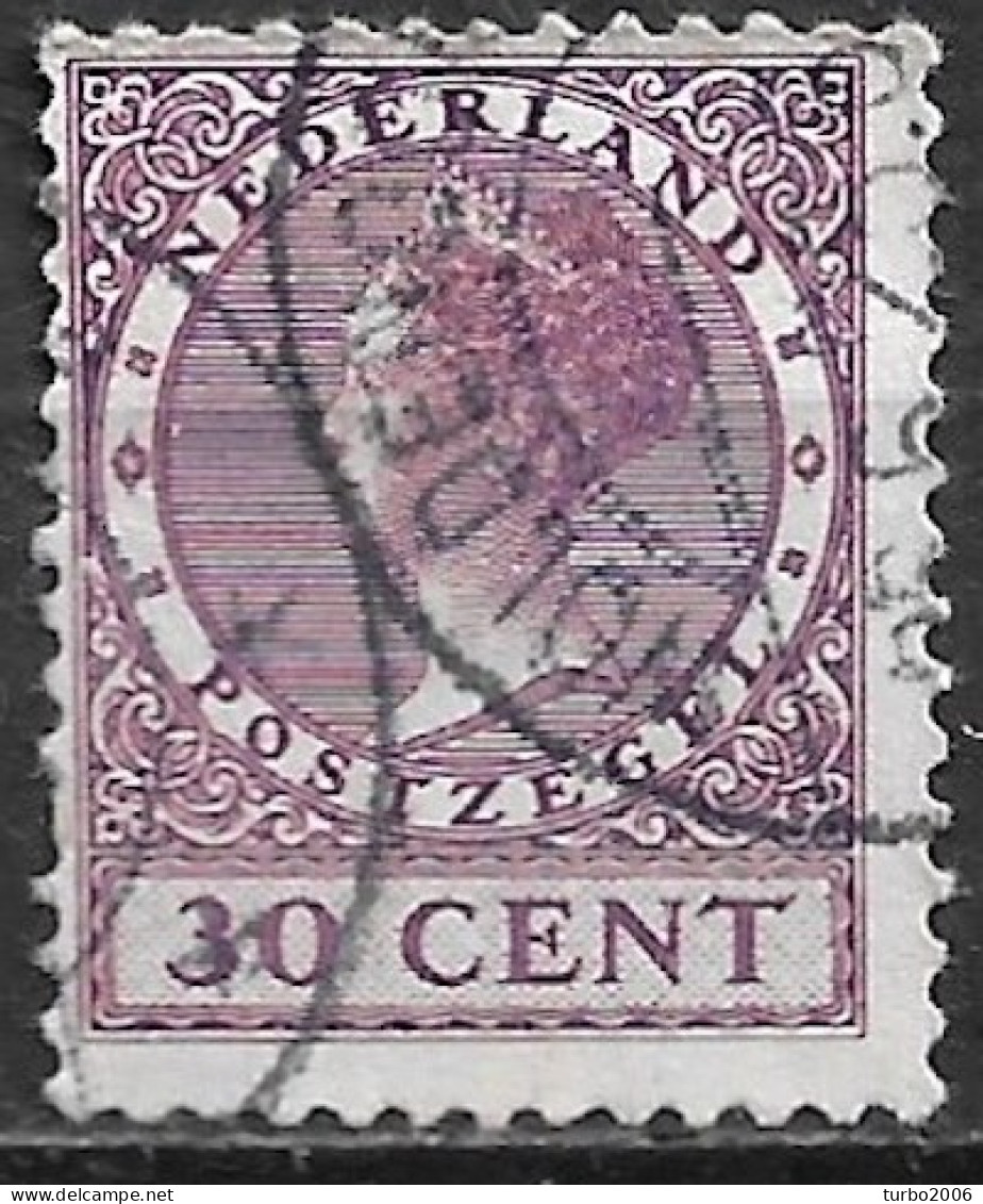 Plaatfout Wit Vlekje Linksmidden Tussen Cirkel En Velrand In 1924-1926 Kon Wilhelmina Veth 30 Ct Violet Z WM NVPH 158 PM - Variétés Et Curiosités