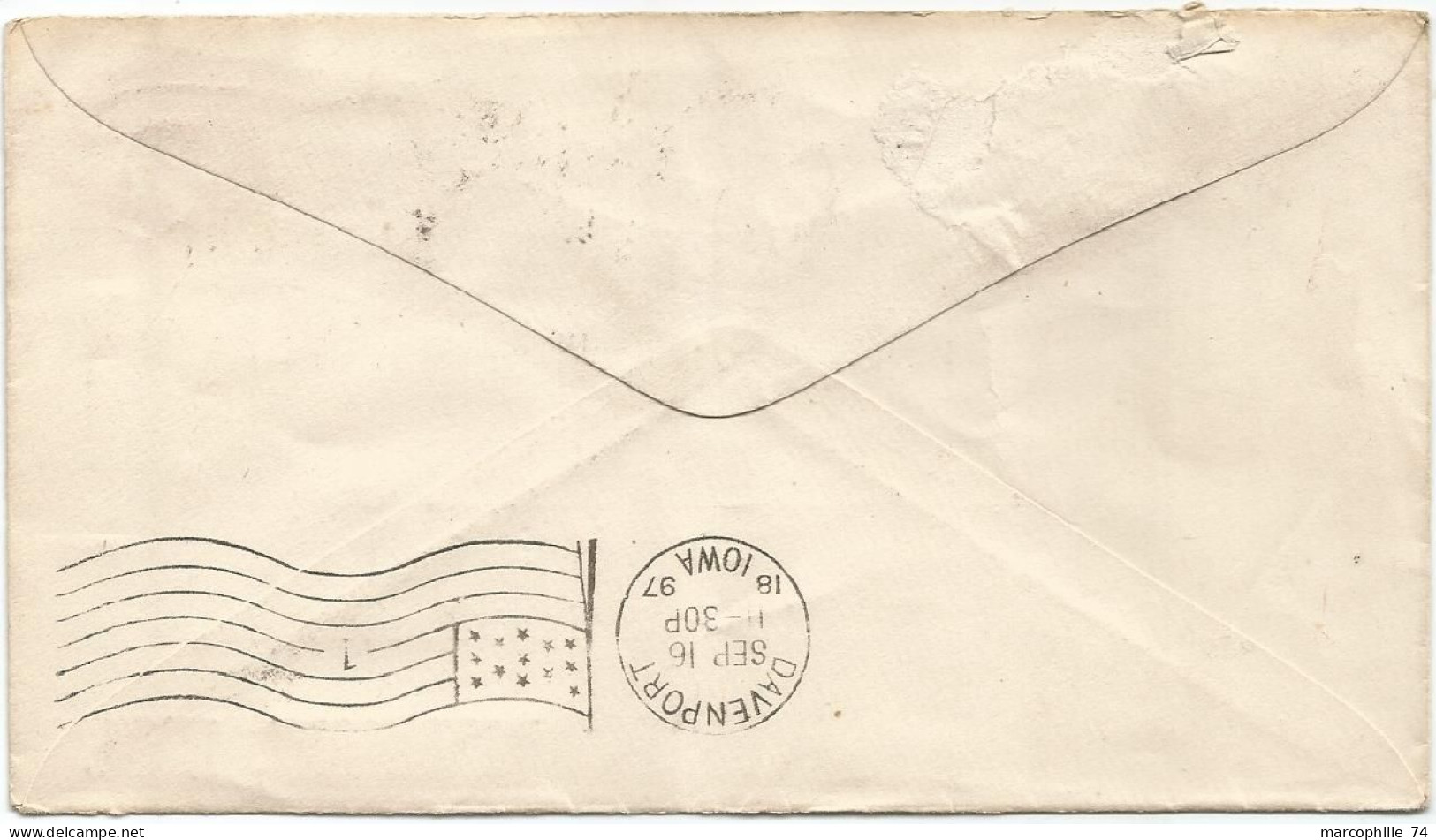 ETATS UNIS USA ENTIER 2C ENVELOPPE COVER MEC DRAPEAU GALESPURG 1887 REPIQUAGE WASHBURN DAVENPORT - ...-1900