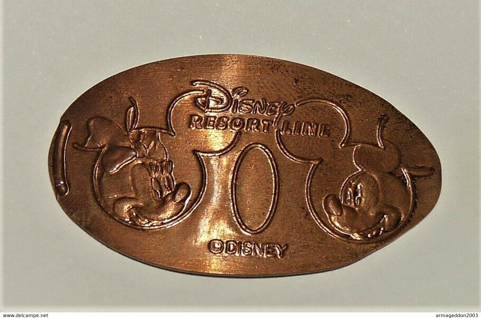 Pressed Coin Souvenir Médallion Medaillon Medaille Mickey Minnie Disney - Elongated Coins