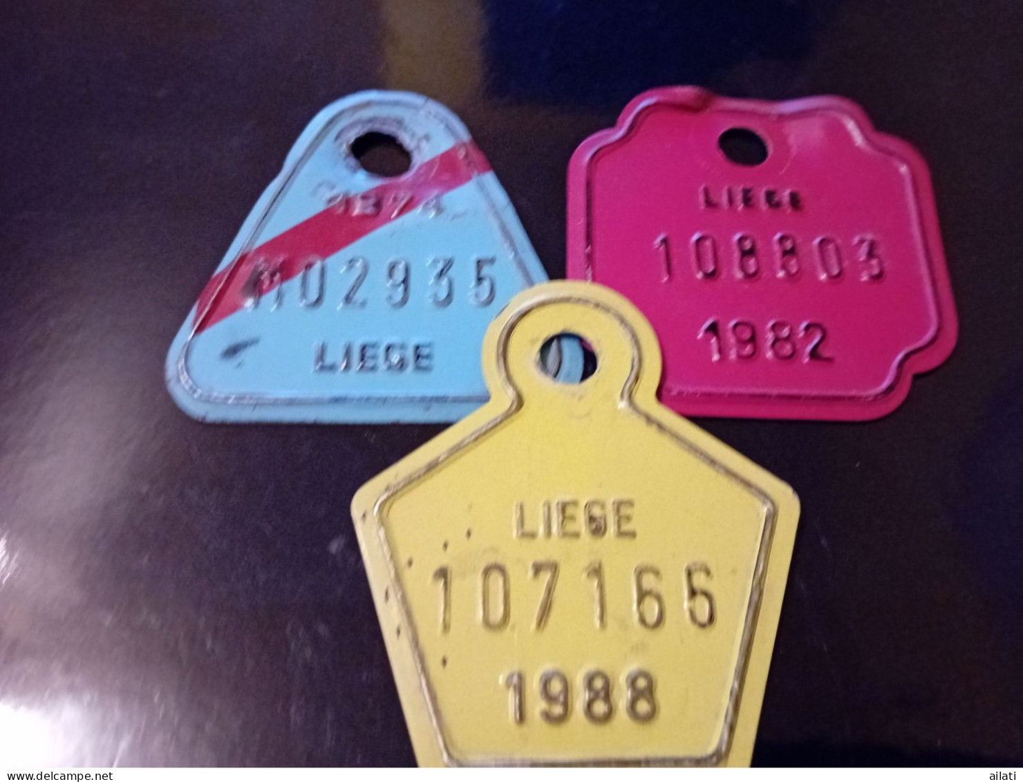 Trois Plaques De Vélo Province De Liége - Kennzeichen & Nummernschilder