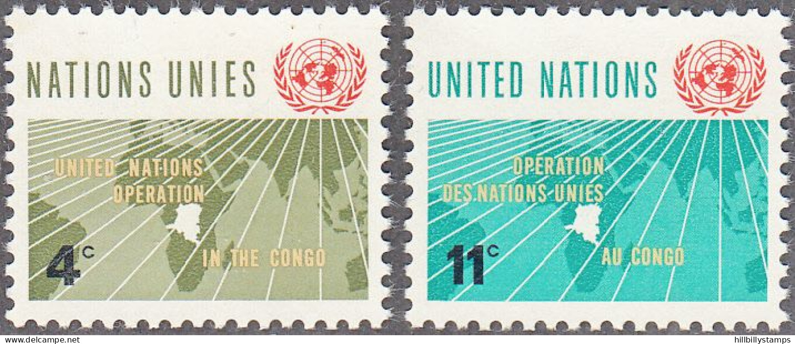 UNITED NATIONS NY   SCOTT NO 110-11    MNH     YEAR  1962 - Ungebraucht