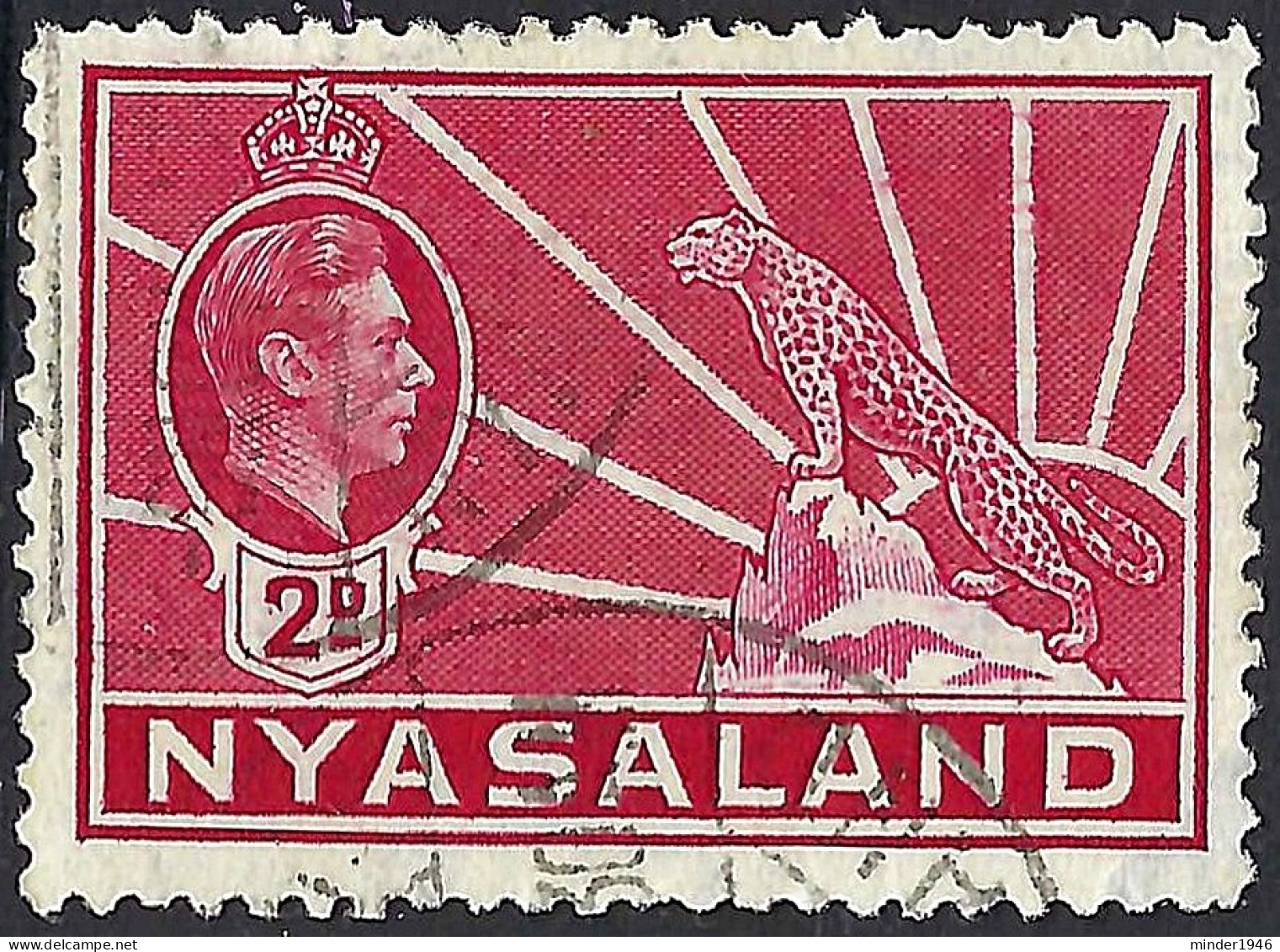 NYASALAND 1942 KGVI 2d Carmine SG133a FU - Nyassaland (1907-1953)