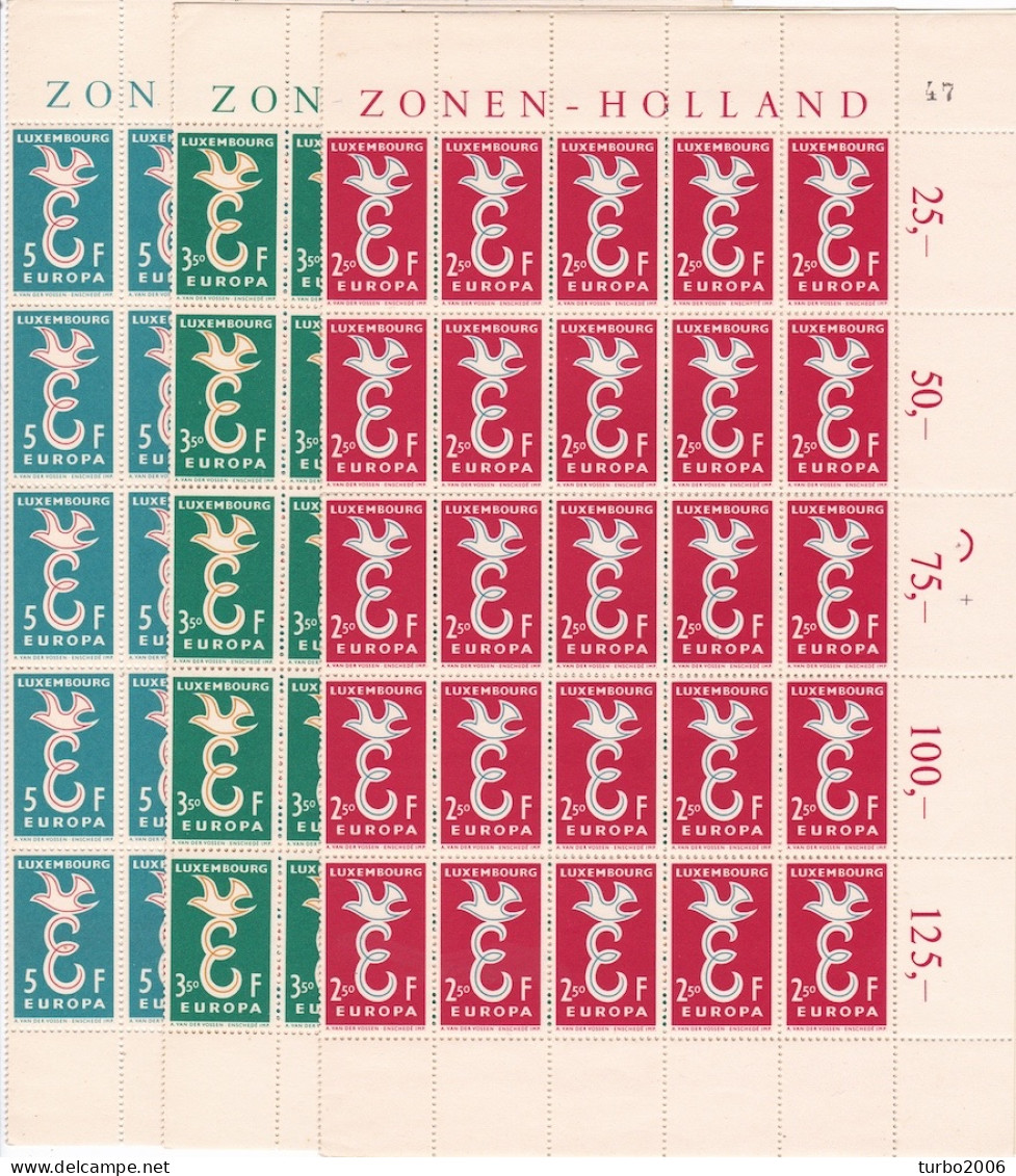 1958 Europe / CEPT Complete MNH Sheets Of 50 Michel 590 / 592 - Feuilles Complètes