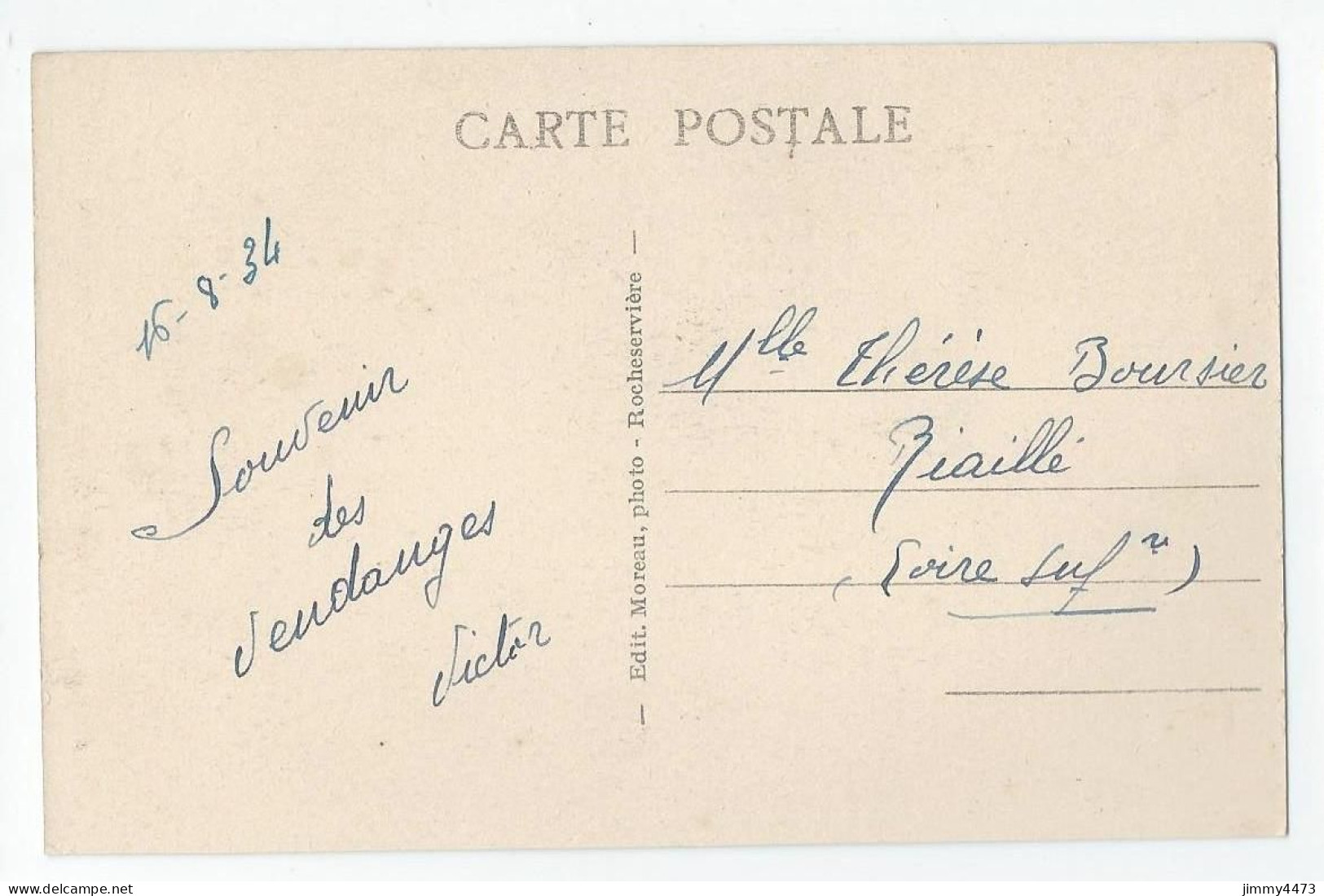 CPA - ROCHESERVIERE (Vendée) - Un Coin Pris Des Bords De La Boulogne En 1934 ( Canton De Aizenay ) Edit. Moreau,Photo - Aizenay