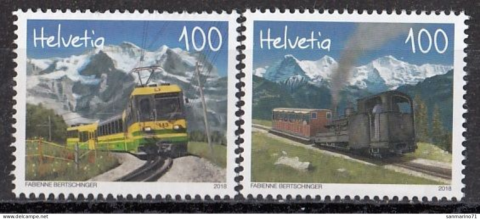 SWITZERLAND 2534-2535,unused,trains - Unused Stamps