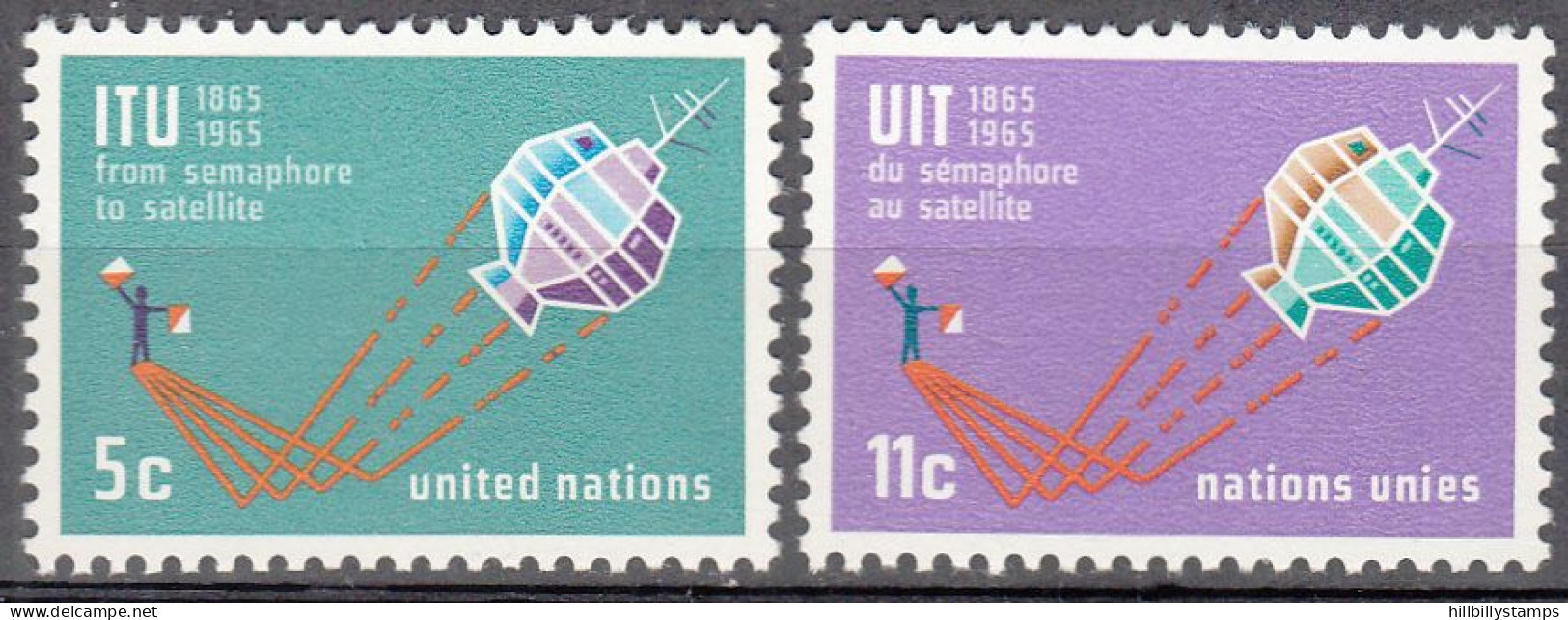 UNITED NATIONS NY   SCOTT NO 141-42   MNH     YEAR  1965 - Neufs