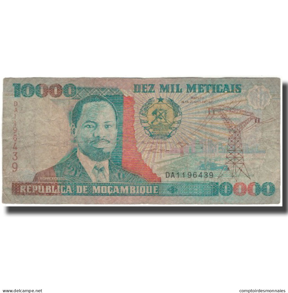 Billet, Mozambique, 10,000 Meticais, 1991-06-16, KM:137, B - Mozambico