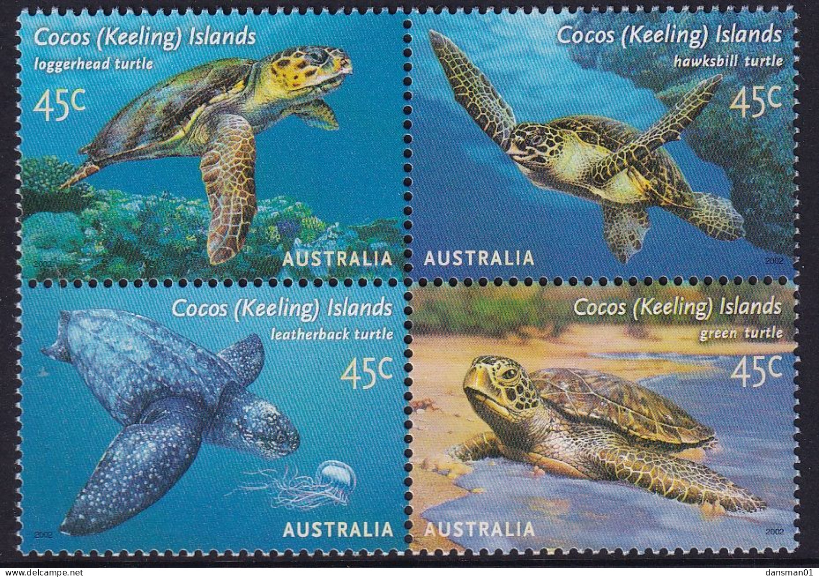 Cocos Keeling Islands 2002 Turtles Sc 336 Mint Never Hinged - Cocos (Keeling) Islands