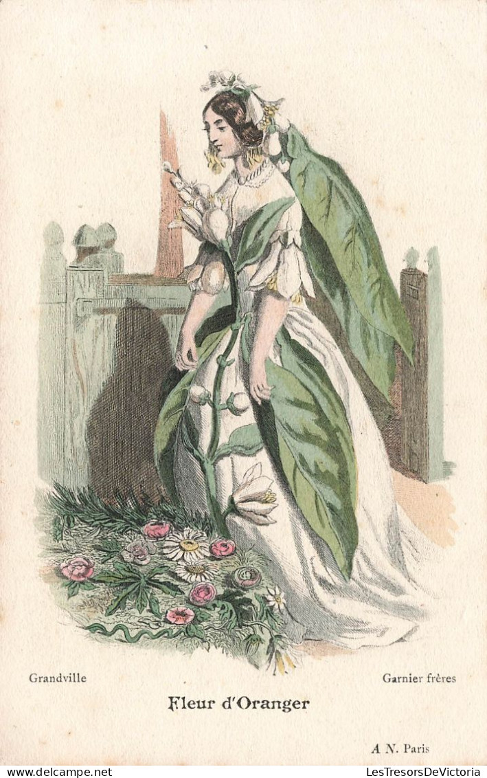 FANTAISIES - Femme - Fleur D'oranger - Colorisé - Carte Postale Ancienne - Frauen