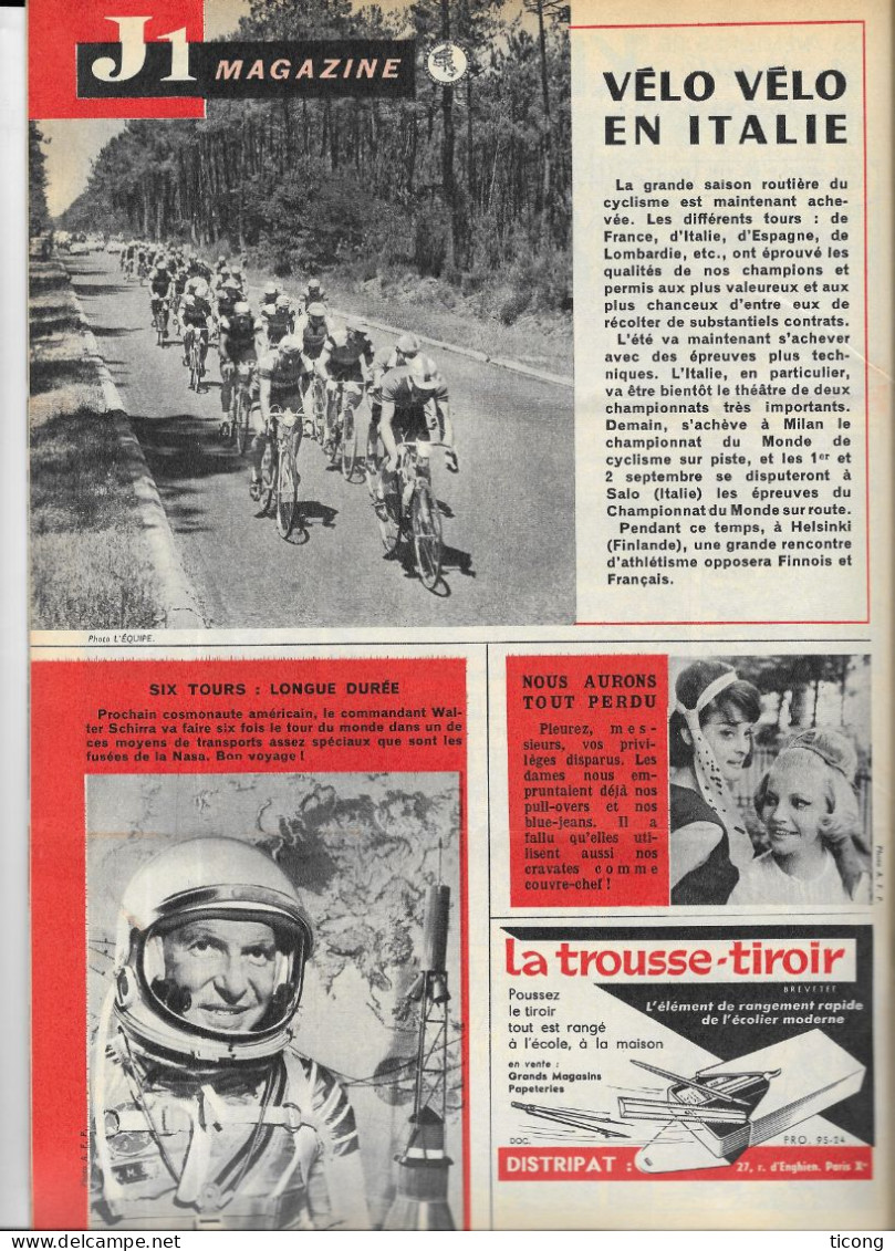 BD FRIPOUNET ET MARISETTE 1962 -  COUVERTURE DE MAURICE BEREL, COSMONAUTE WALTER SCHIRRA, CYCLISME EN ITALIE.... - Fripounet