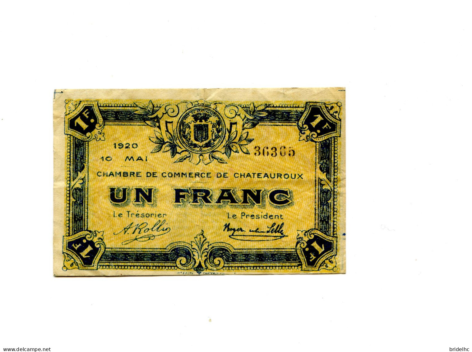 1 Franc Chambre De Commerce De Chateauroux - Bonos