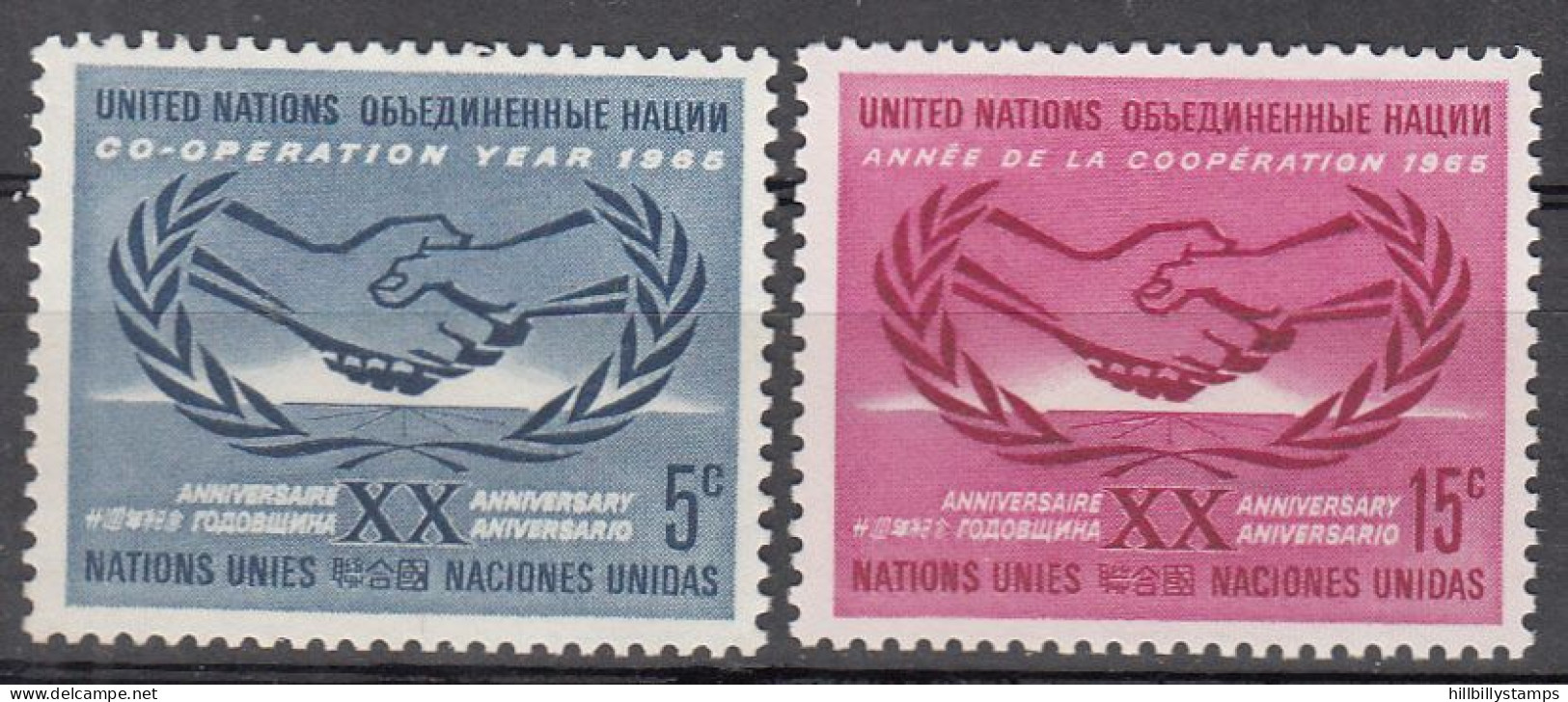 UNITED NATIONS NY   SCOTT NO 143-44   MNH     YEAR  1965 - Neufs