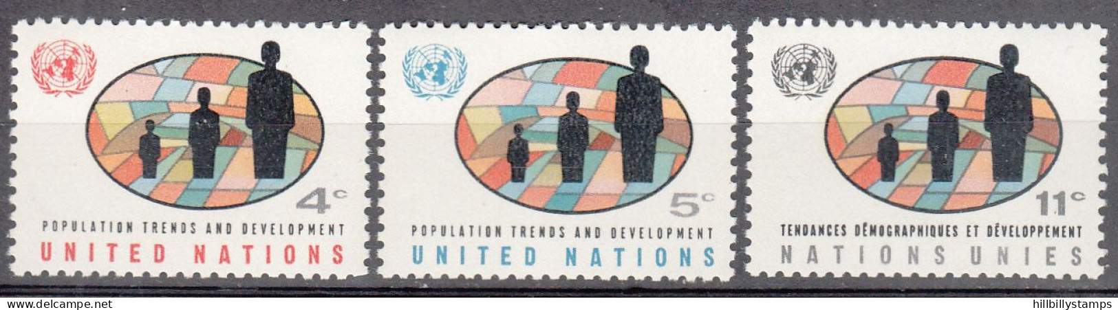 UNITED NATIONS NY   SCOTT NO 151-53   MNH     YEAR  1965 - Neufs