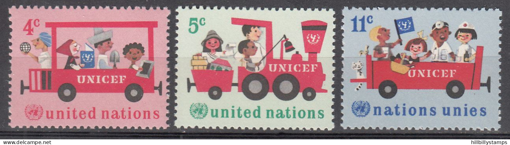 UNITED NATIONS NY   SCOTT NO 161-63   MNH     YEAR  1966 - Unused Stamps