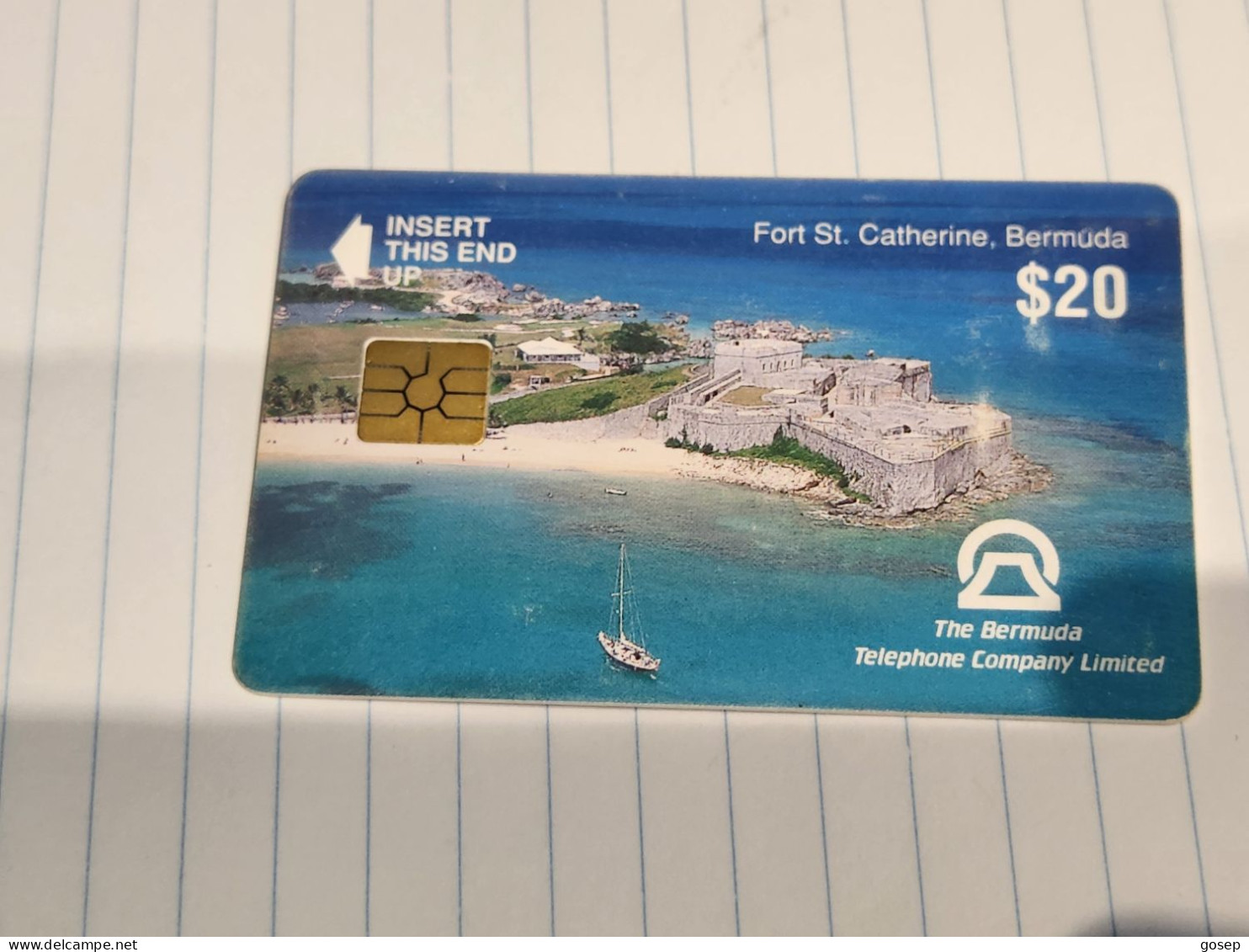 BERMUDA-(BM-BTC-0029B)-Fort St. Catherine-(1)-($20)-(chip Card)-(1/12/93)-(tirage-13.500)-used Card+1card Prepiad,free - Bermudes