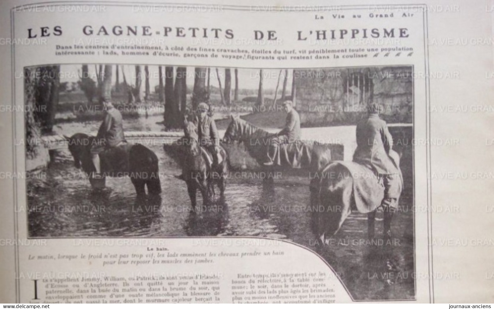 1907 HIPPISME - LES GAGNE=PETITS DE L'HIPPISME - LES GARÇONS D'ÉCURIE - LA VIE AU GRAND AIR - Equitation