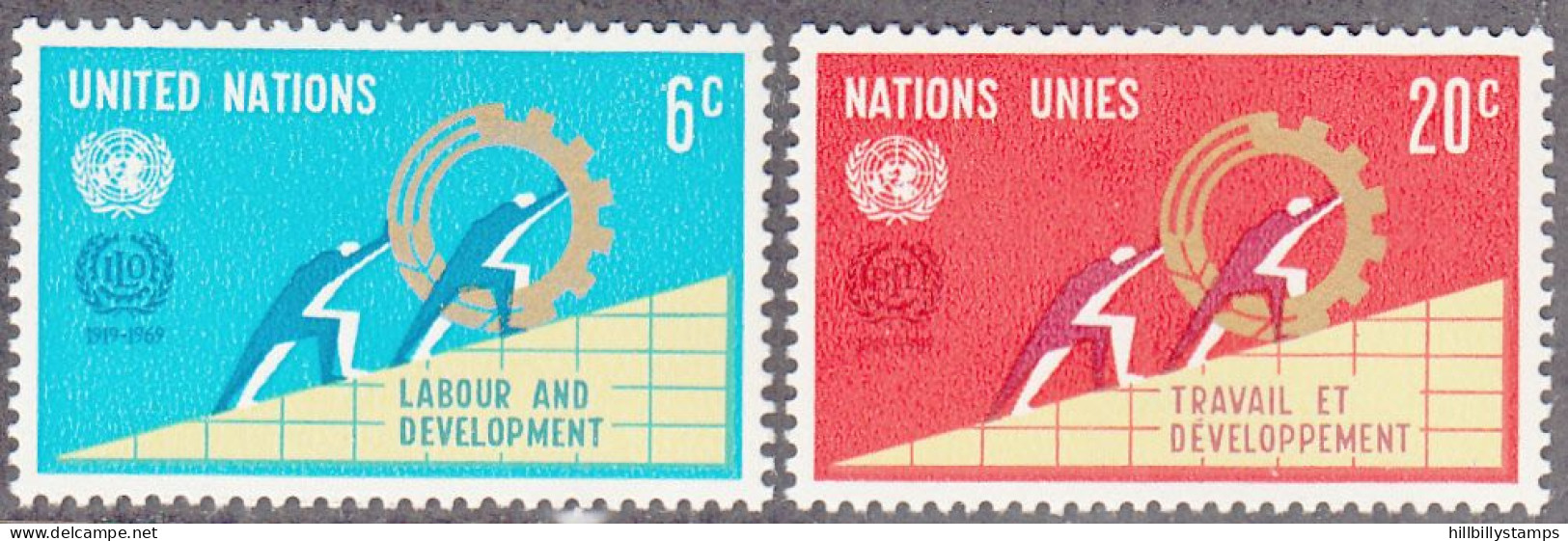 UNITED NATIONS NY   SCOTT NO 199-200   MNH     YEAR  1969 - Neufs