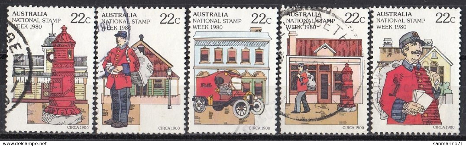 AUSTRALIA 724-728,used,falc Hinged - Poste