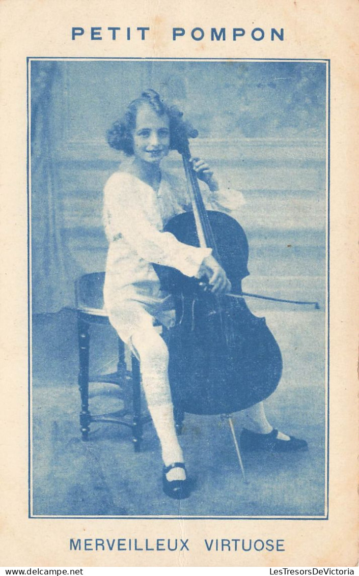 FANTAISIES - Petit Pompon - Une Petite Fille Jouant Un Violoncelle - Merveilleux Virtuose - Carte Postale Ancienne - Musique Et Musiciens