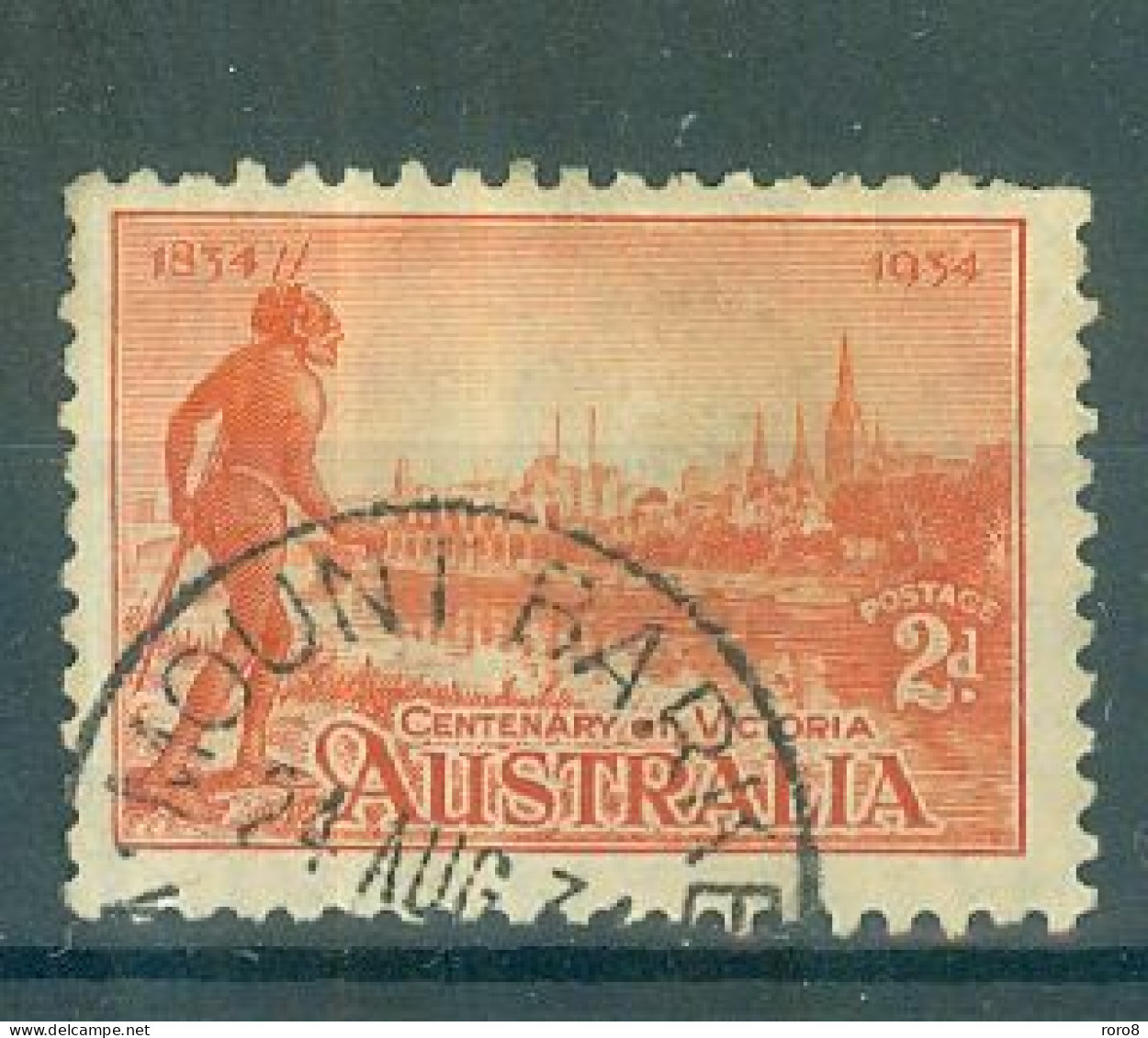 AUSTRALIE - N°94 Oblitéré. Centenaire De La Colonie De Victoria. Vue De Melbourne Et Du Yarra. - Used Stamps