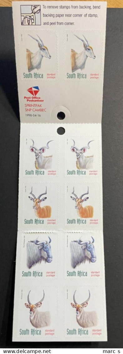 SOUTH AFRICA  1998 - 04 - 16  - NEUF**/MNH - Booklet Carnet Markenheftchen 2 X Mi 1124 / 1128 - Markenheftchen