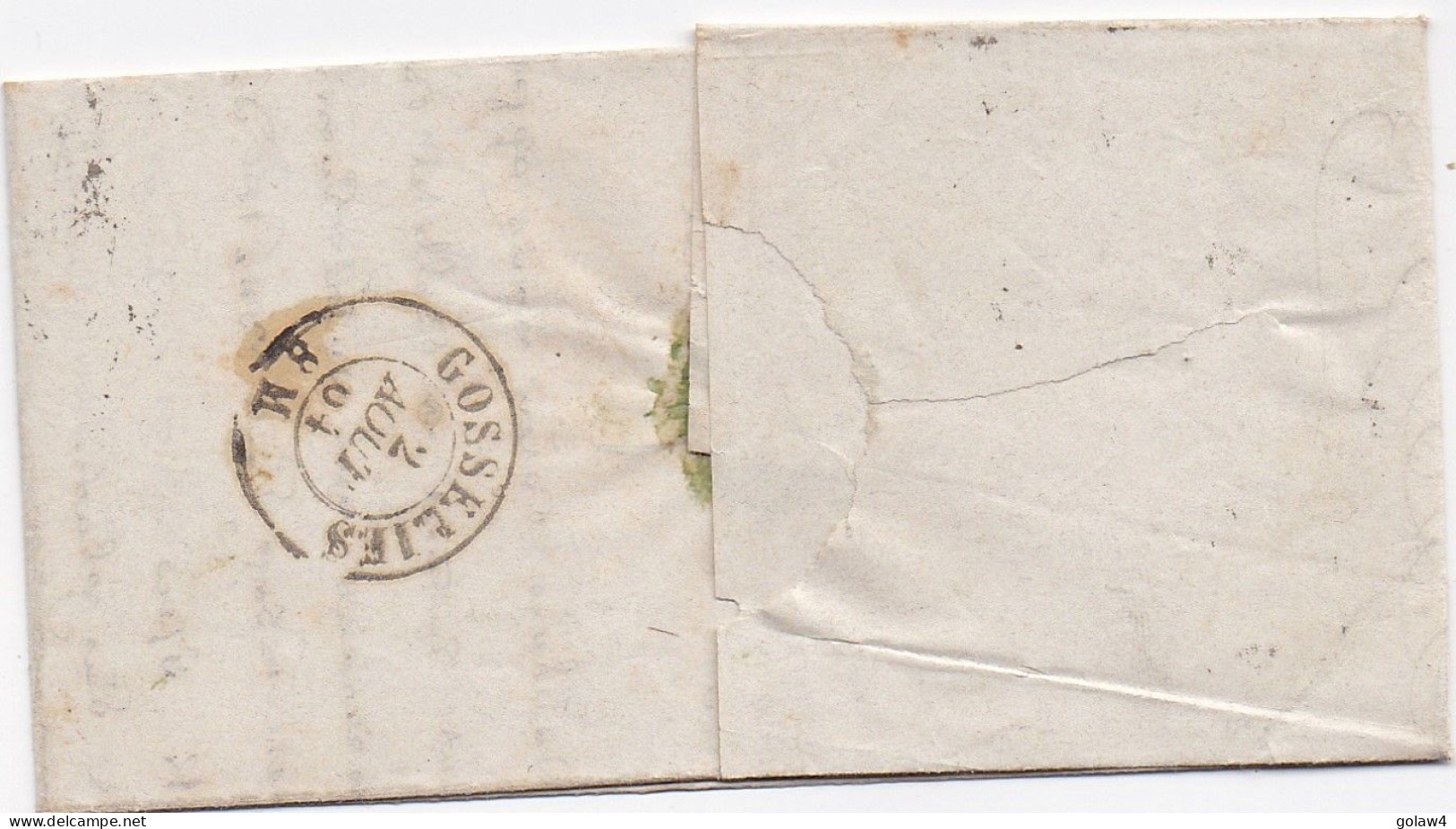 34594# BELGIQUE LEOPOLD MEDAILLON N°15 LETTRE Obl 363 TOURNAY 1864 Pour GOSSELIES - 1849-1865 Medallones (Otros)