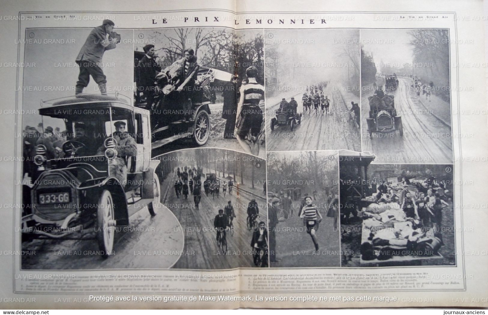 1907 CROSS COUNTRY - LE PREMIER LEMONNIER - CÔTE DE PICARDIE - RAGUENEAU - LA VIE AU GRAND AIR - Remo