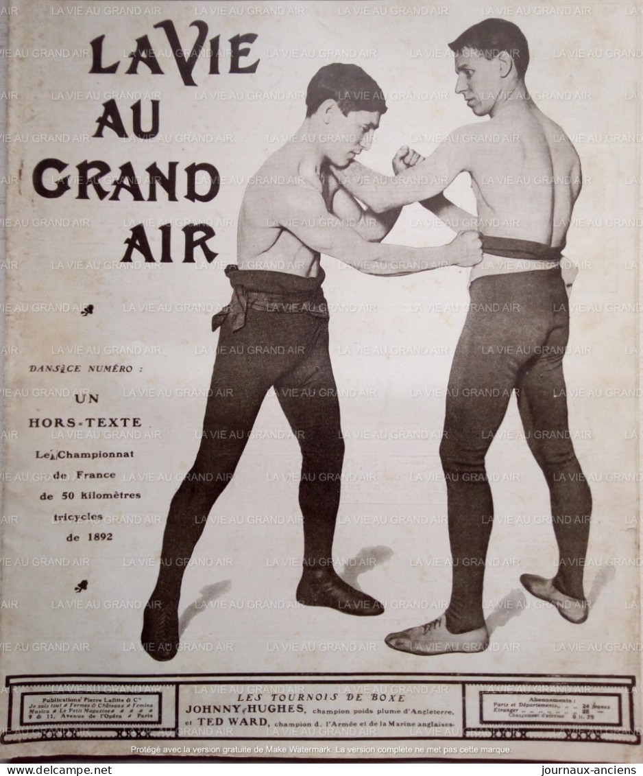 1907 LES CRITÉRIUMS DE BOXE ANGLAISE - MARC GAUCHER - TED WARD - JOHNNY HUGHES - PÉTER BROWN - LA VIE AU GRAND AIR - Livres