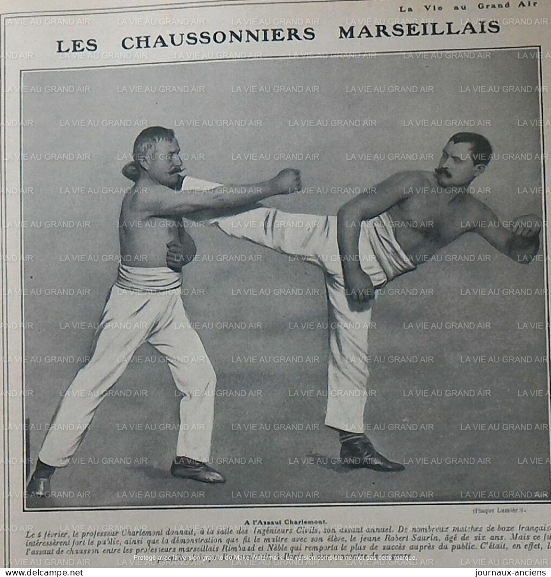 1907 BOXE FRANÇAISE - A L'ASSAUT CHARLEMONT - LES CHANSSONNIERS MARSEILLAIS - LA VIE AU GRAND AIR - Livres