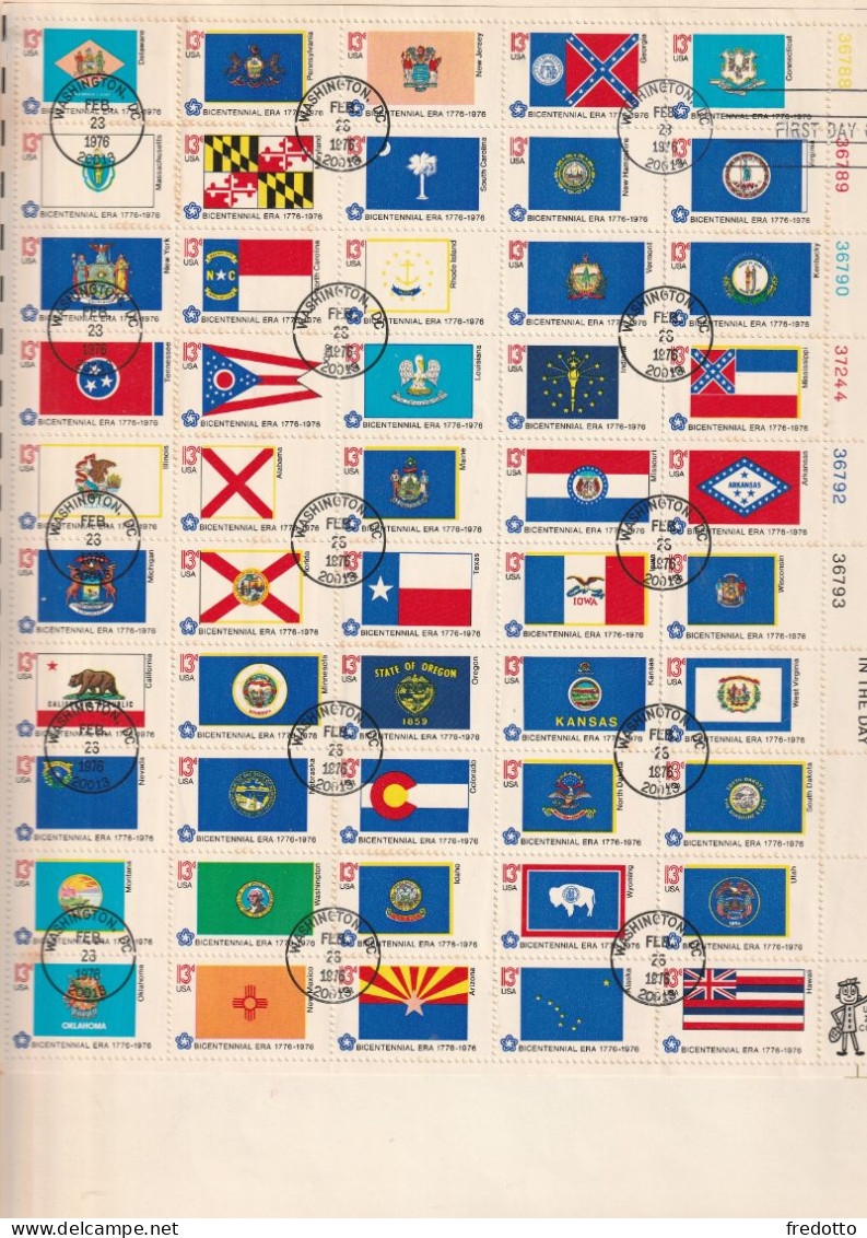 Vereinigte Statten Von Amerika 1976-kompletter Bogen Gestempelt Und 1 Bogen Postfrisch ** Ohne Falz - Otros & Sin Clasificación