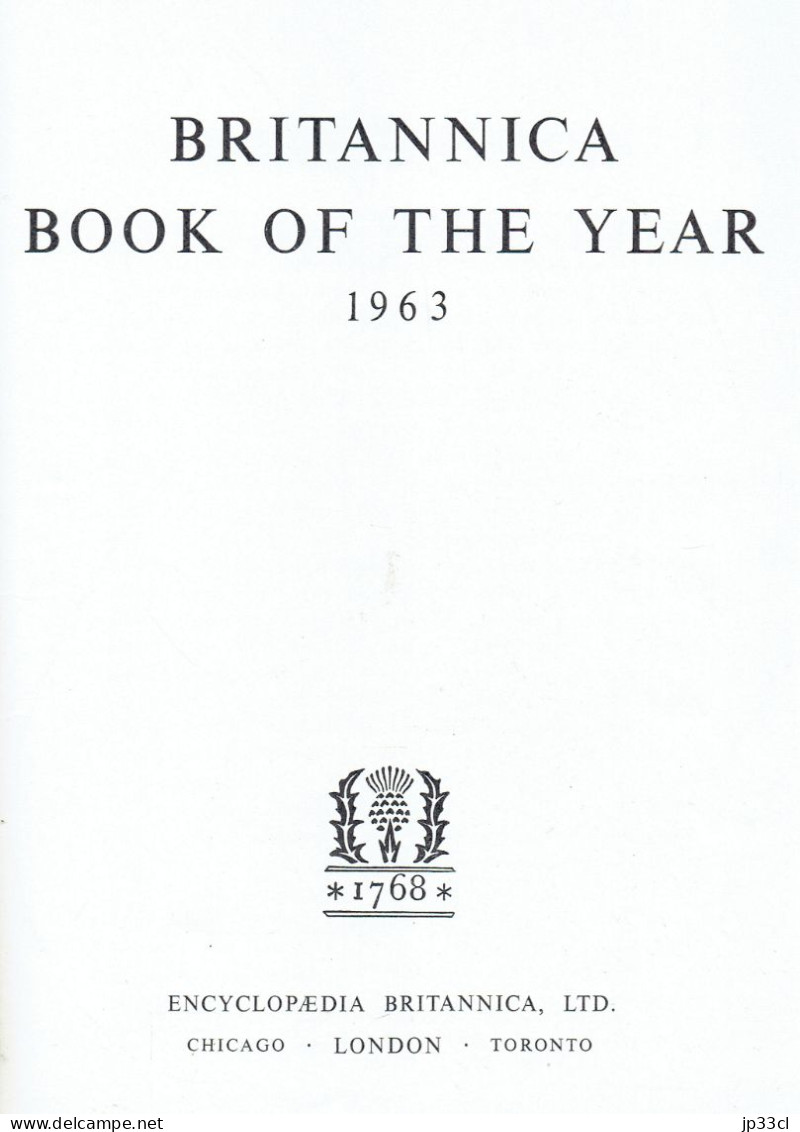 Britannica Book Of The Year 1963 (Collectif, 600 Pages) - Welt