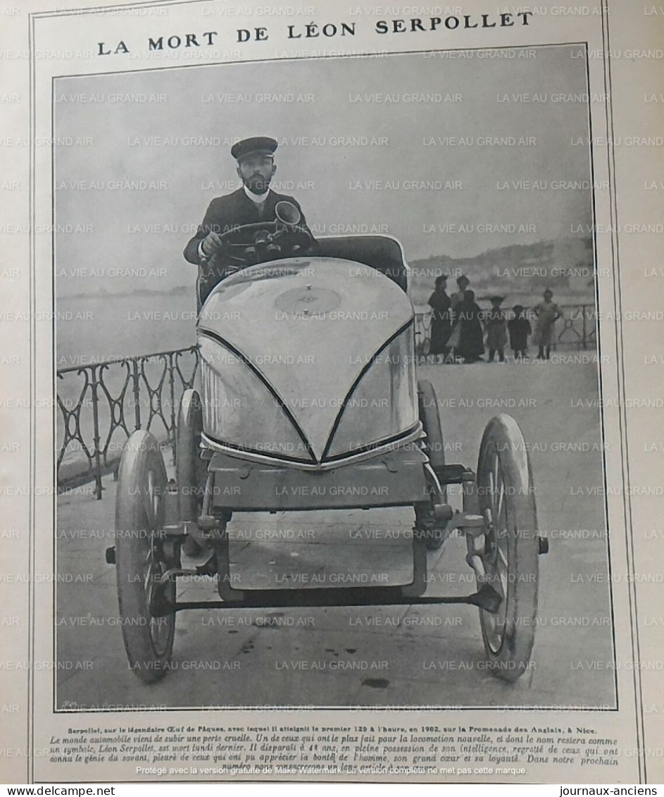 1907 LEON SERPOLLET ( Pionnier De L'automobile ) - VOITURE OEUF DE PAQUES PREMIERE VOITURE À ATTEINDRE 120 KM/H - Livres