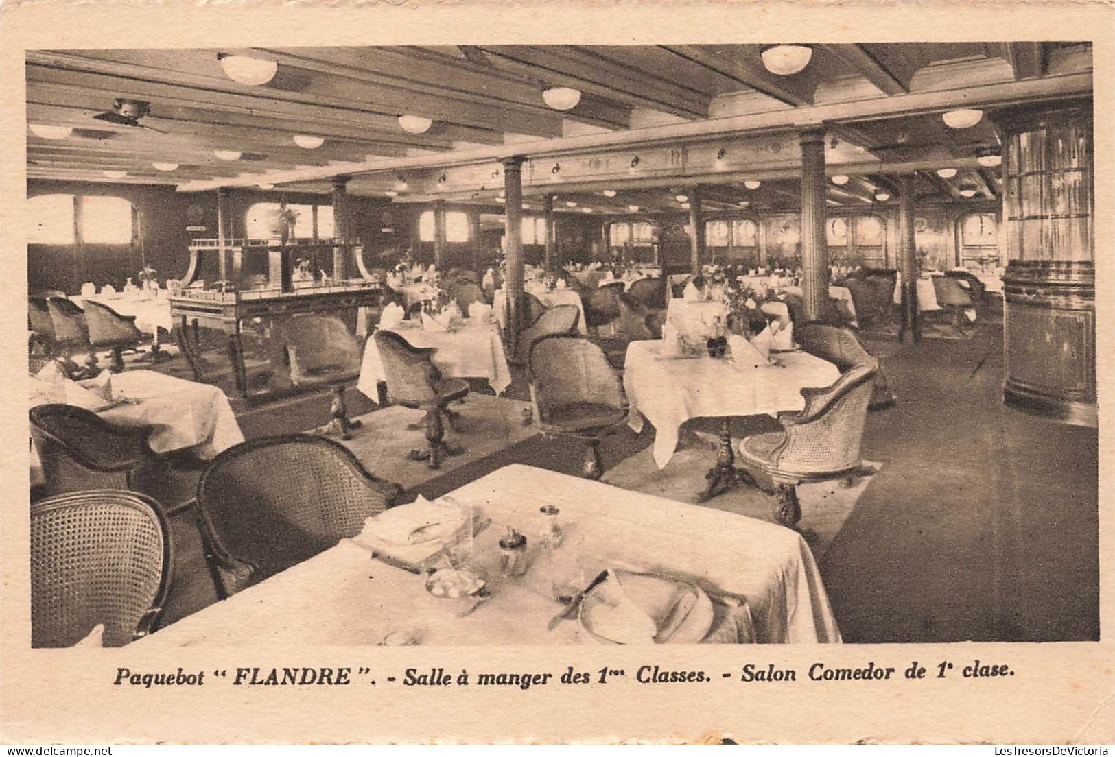 TRANSPORTS - Paquebot Flandre - Salle à Manger Des Premières Classes - Salon Comedor - Carte Postale Ancienne - Steamers