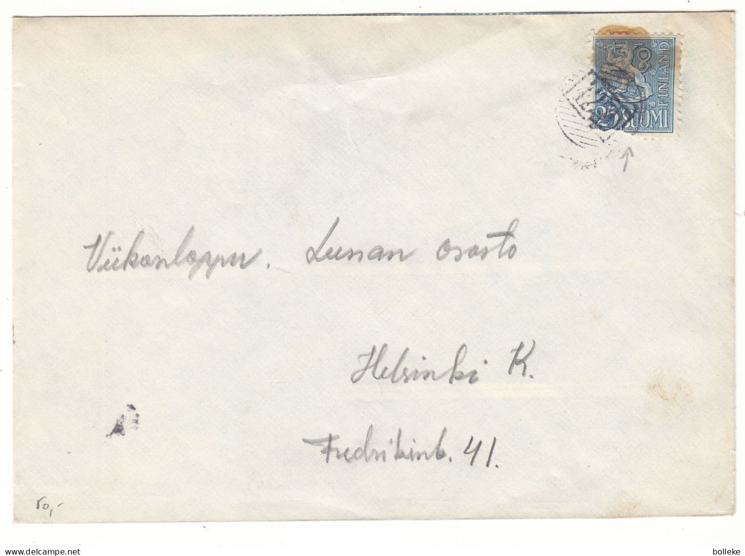 Finlande - Lettre Années 50  - Oblit Rurale 1256  ? - - Covers & Documents