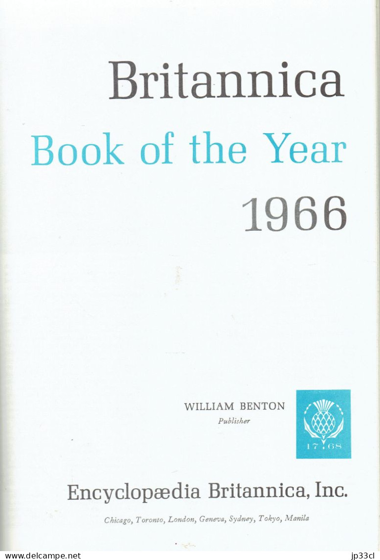 Britannica Book Of The Year 1966 (Collectif, 812 Pages) - Wereld