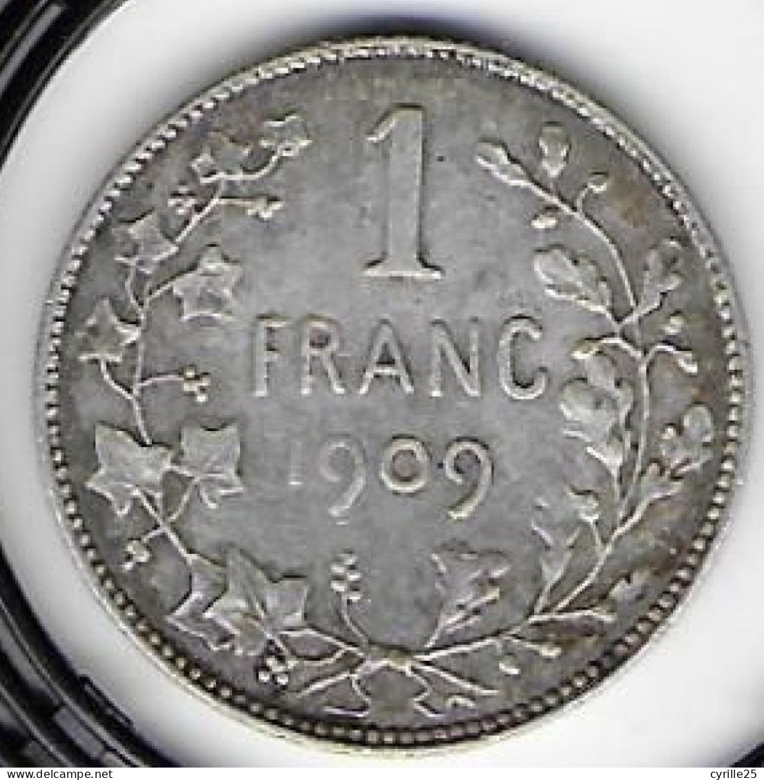 1 Franc Argent Léopold II 1909 FR - 1 Franc