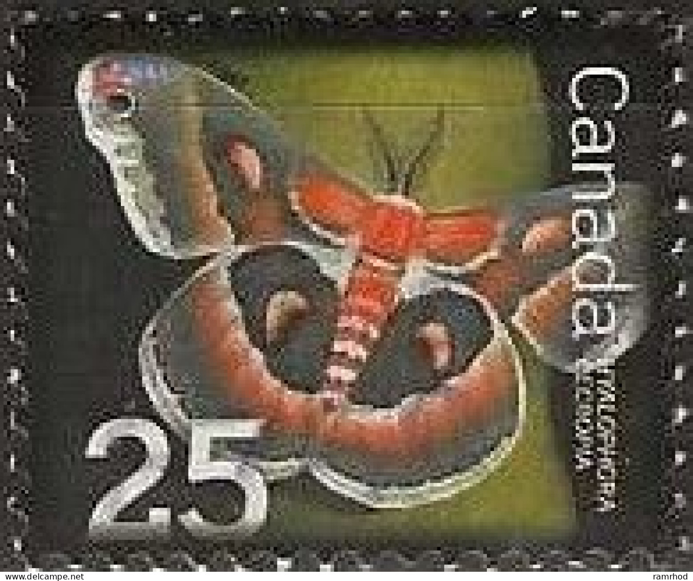 CANADA 2007 Beneficial Insects - 25c. - Hyalophora Cecropia (Cecropia Moth) FU - Used Stamps