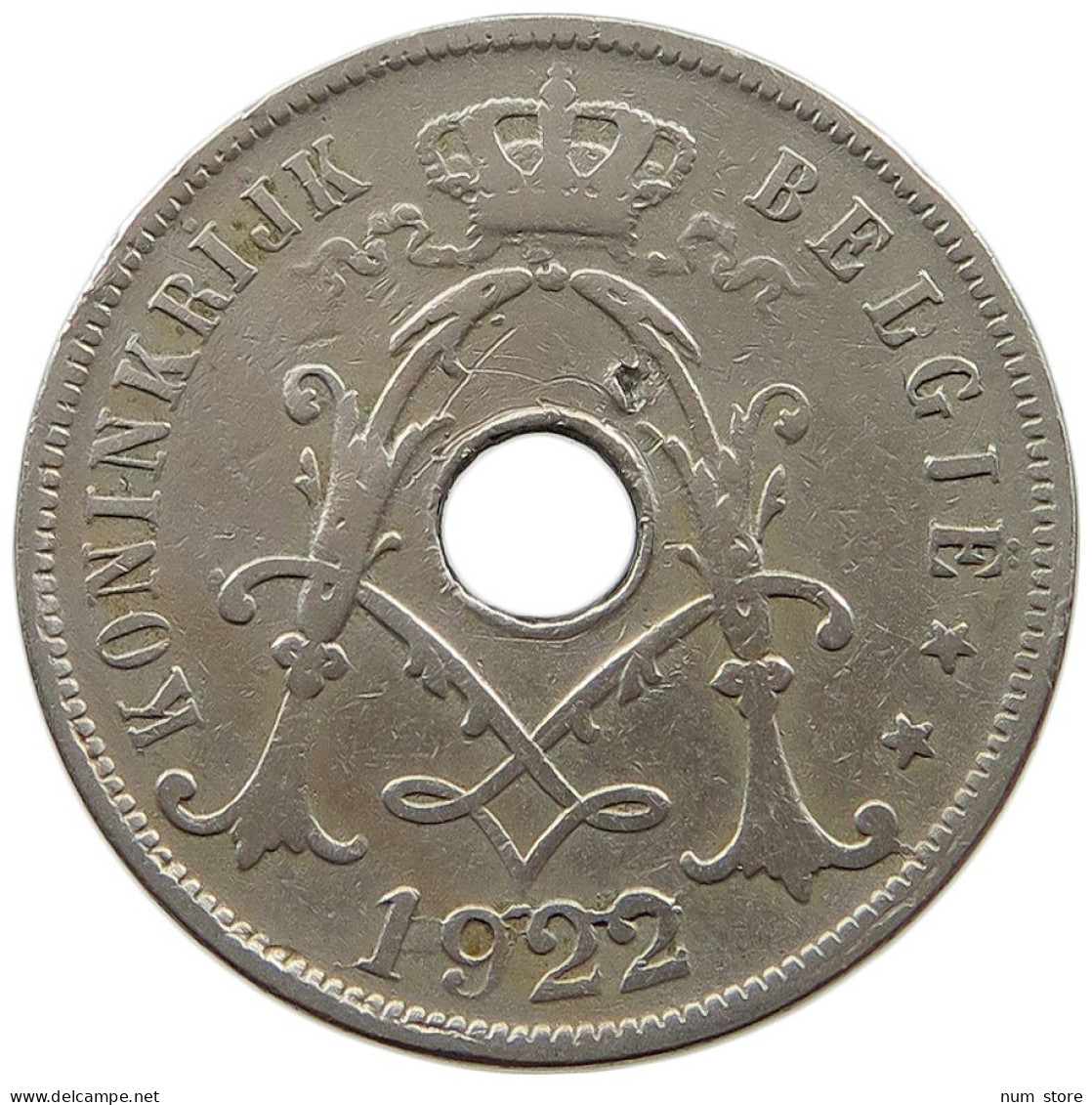 BELGIUM 25 CENTIMES 1922 MINTING ERROR 25 CENTIMES 1922 DATE ERROR #t065 0213 - 25 Centimes