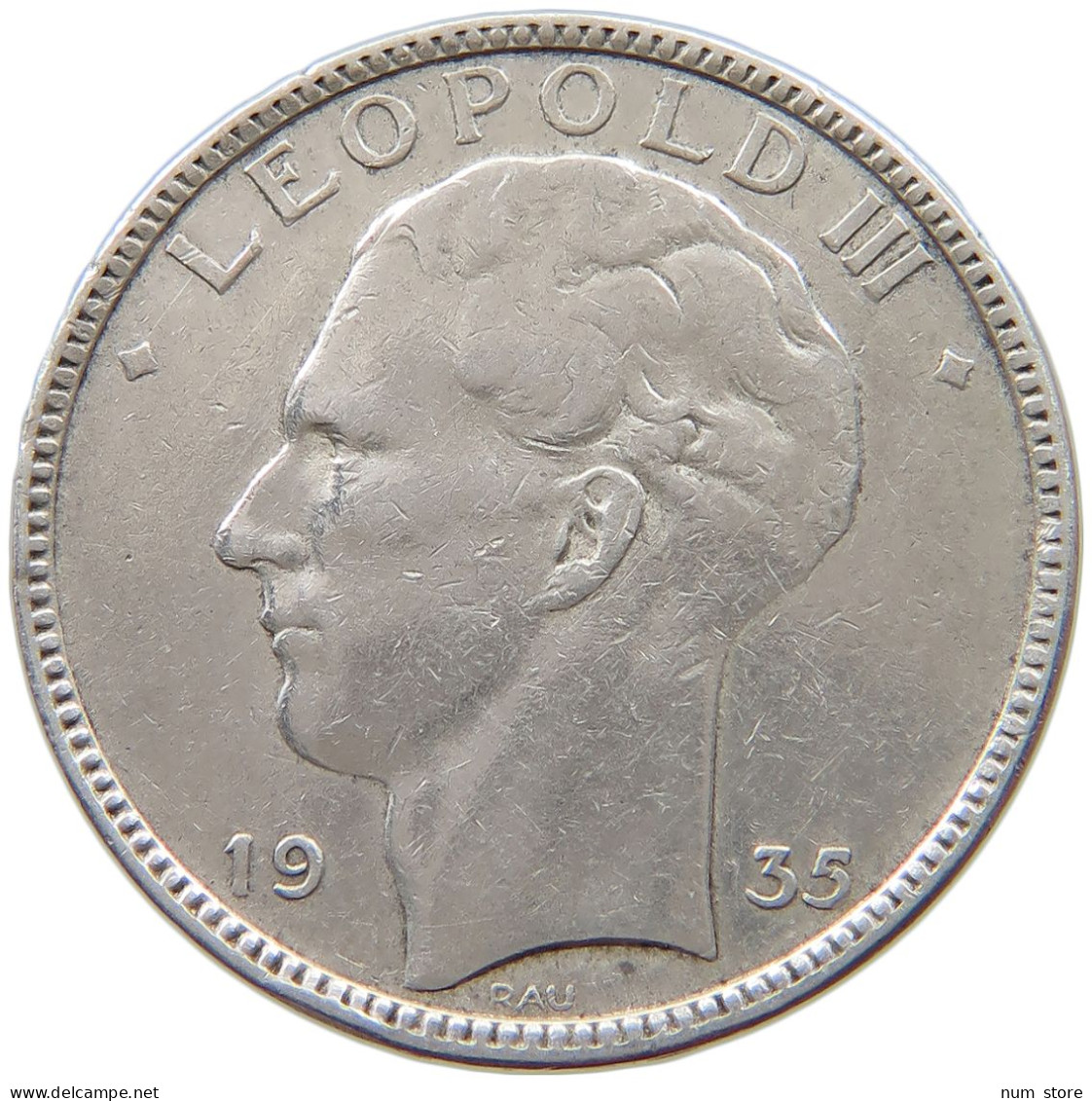 BELGIUM 20 FRANCS 1935 LEOPOLD III. (1934-1951) #s049 0053 - 20 Frank