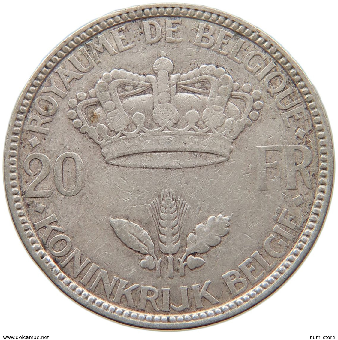 BELGIUM 20 FRANCS 1935 LEOPOLD III. (1934-1951) #s016 0209 - 20 Frank