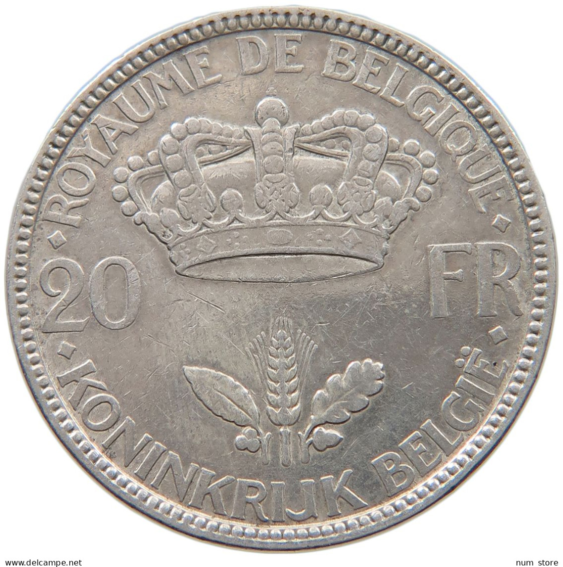 BELGIUM 20 FRANCS 1935 LEOPOLD III. (1934-1951) #c024 0031 - 20 Frank