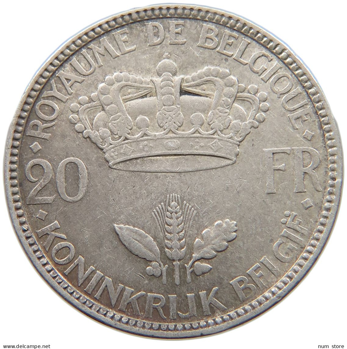 BELGIUM 20 FRANCS 1935 LEOPOLD III. (1934-1951) #c003 0209 - 20 Francs