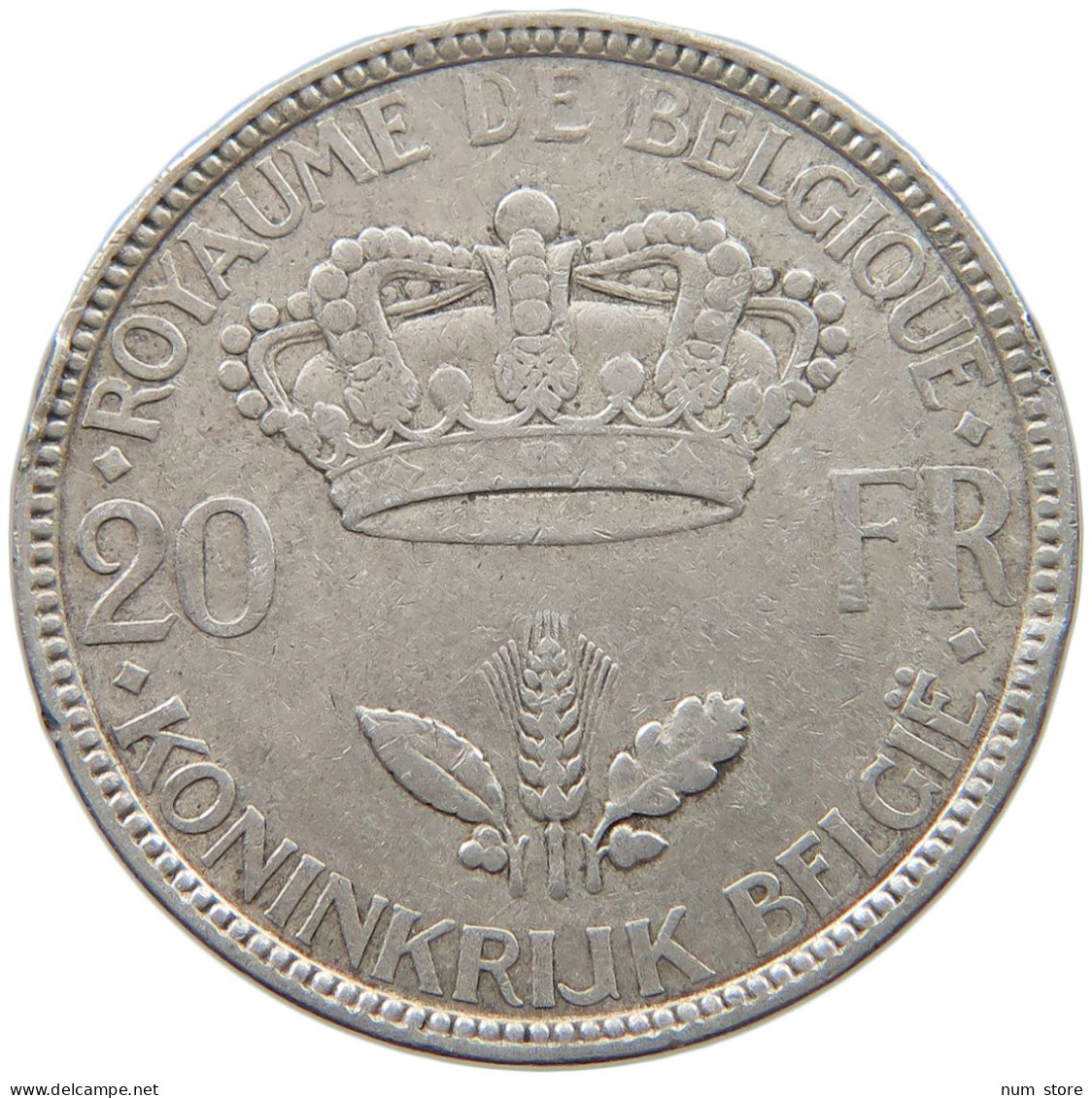 BELGIUM 20 FRANCS 1935 LEOPOLD III. (1934-1951) #c003 0203 - 20 Frank