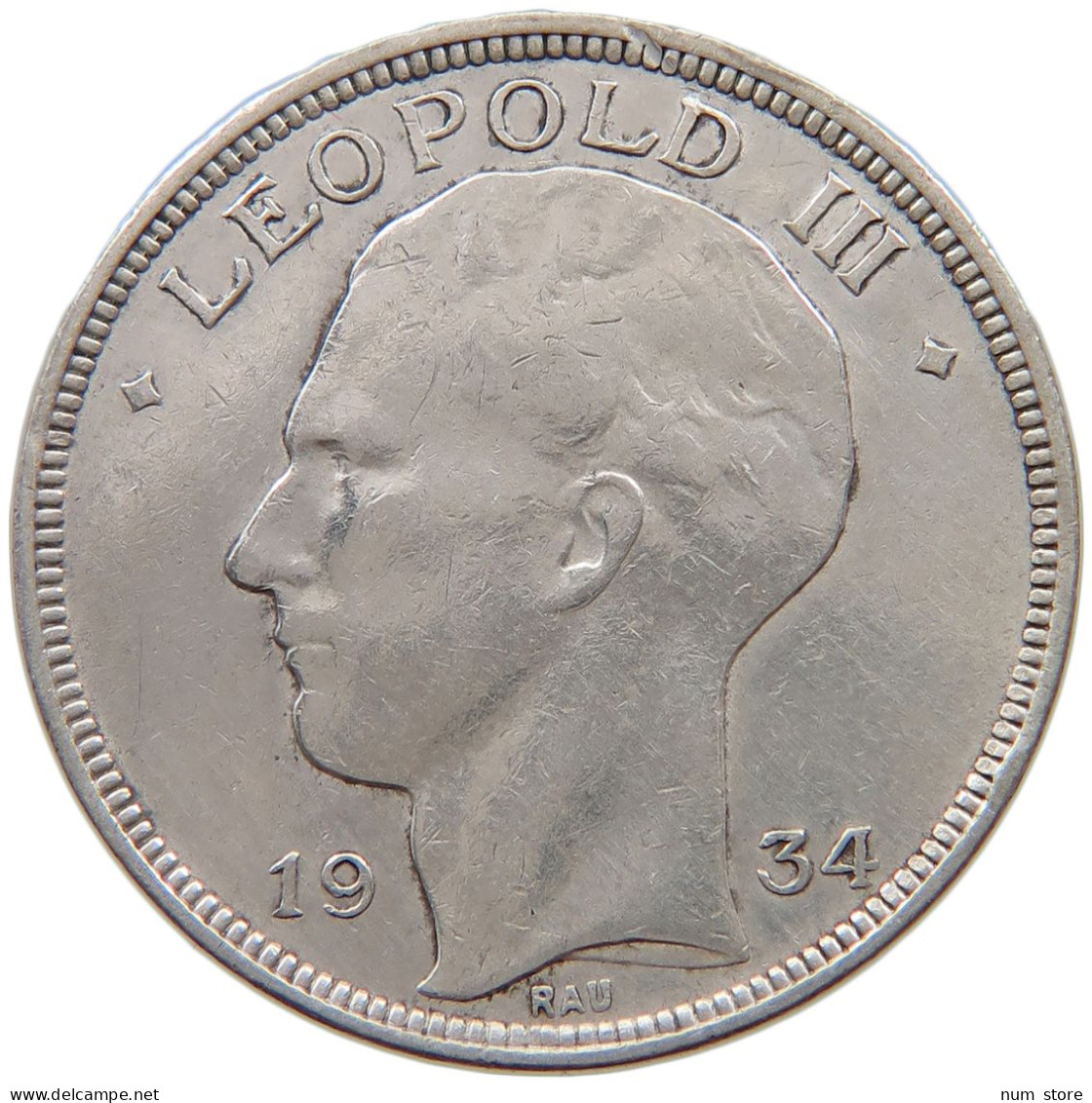 BELGIUM 20 FRANCS 1934 LEOPOLD III. (1934-1951) #a082 0199 - 20 Francs