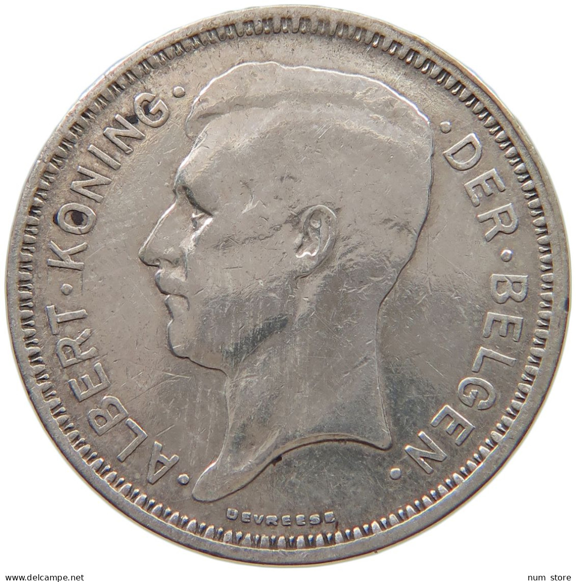 BELGIUM 20 FRANCS 1934 Albert I. 1909-1934 #c048 0225 - 20 Francs & 4 Belgas