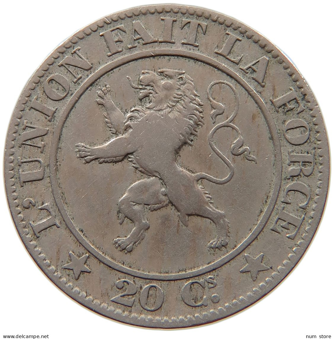 BELGIUM 20 CENTIMES 1861 Leopold I. (1831-1865) #s026 0159 - 20 Cents