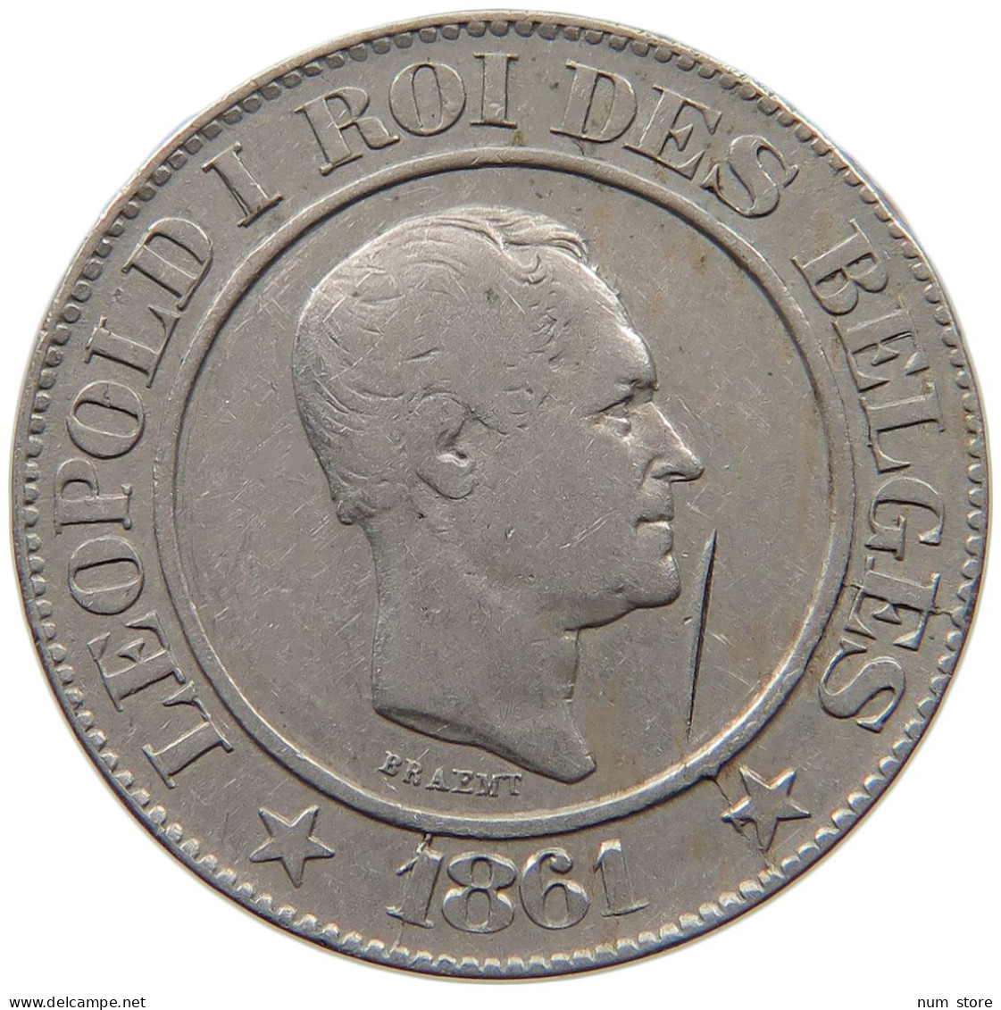 BELGIUM 20 CENTIMES 1861 Leopold I. (1831-1865) #c001 0287 - 20 Cent