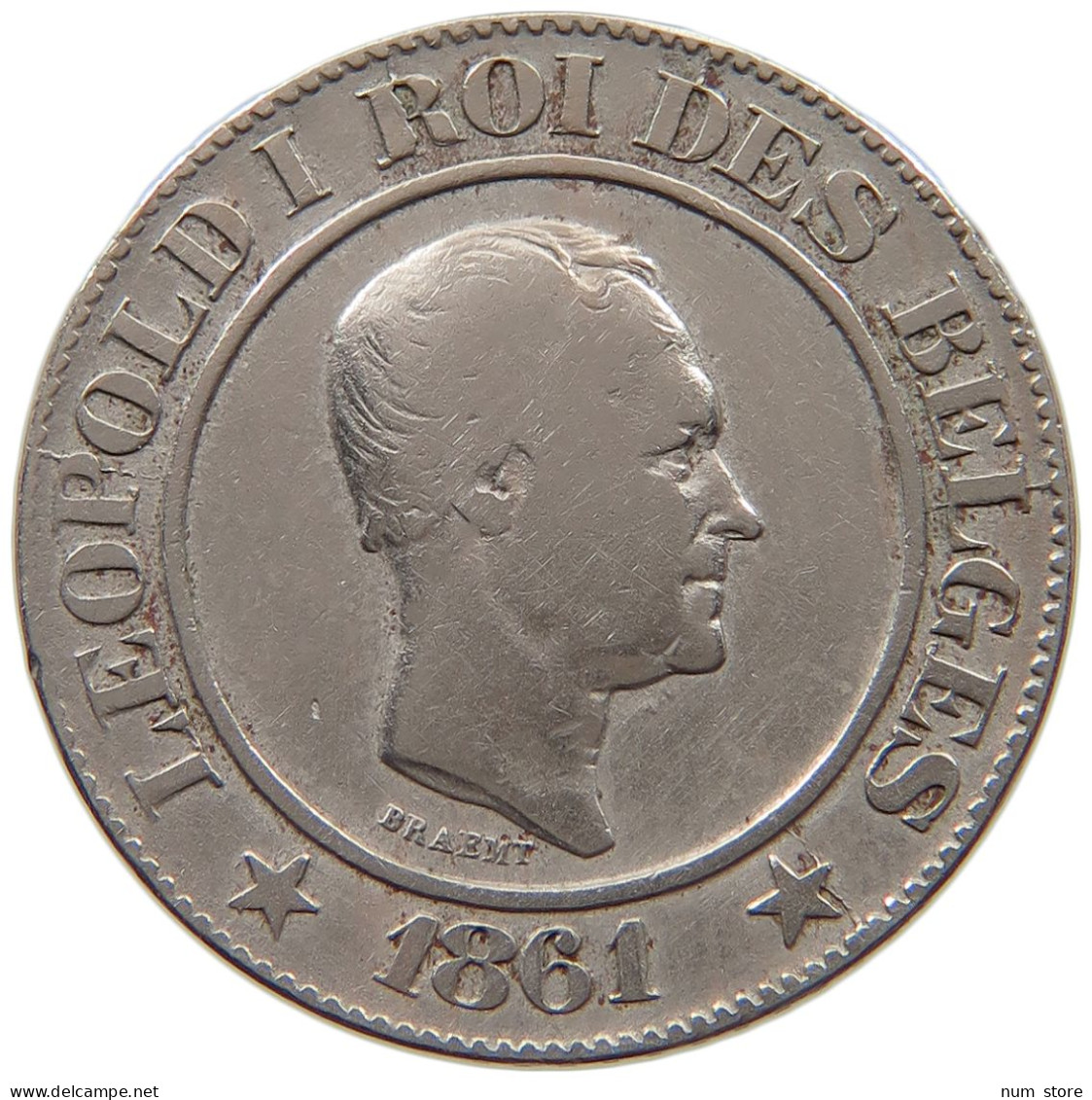 BELGIUM 20 CENTIMES 1861 Leopold I. (1831-1865) #c082 0129 - 20 Cent